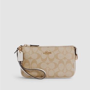 Brand New Coach Nolita 19 In Signature Canvas Gold/Light Khaki Chalk